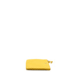 Chanel Chevron zip pouch / clutch lambskin yellow L