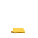 Chanel Chevron zip pouch / clutch lambskin yellow L