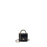 Chanel 22B Top Handle Mini Flap Clutch Lambskin black  (Microchip)