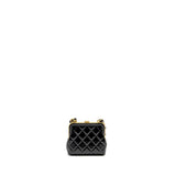 Chanel 24A Bowknot Clutch With Chain Patent Crumpled lambskin/Shiny Lambskin Black/Pink  (Microchip)