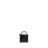 Chanel 22B Top Handle Mini Flap Clutch Lambskin black  (Microchip)