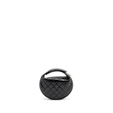 Chanel 21A Round Clutch with Detail Chain Calfskin Black (microchip)