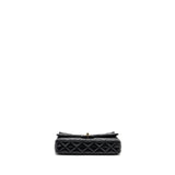 Chanel 23A classic flap clutch shiny calfskin black L (microchip)