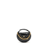 Chanel 21A Round Clutch with Detail Chain Calfskin Black (microchip)