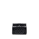 Chanel 23A classic flap clutch shiny calfskin black L (microchip)
