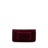 Chanel Folding Clutch Bag Velvet/Lambskin Burgundy L