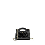 Chanel Mini 31 Clutch with Chain Shiny Lambskin Black L (Microchip)
