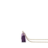 Chanel detailed top handle flap mini clutch with chain lambskin purple L (microchip)