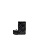 Chanel Classic Phone Clutch with Pouch on Chain Caviar Black L