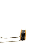 Chanel Shearling CC Round Clutch with Chain Shiny Crumpled Sheepskin Black/Light Brown L