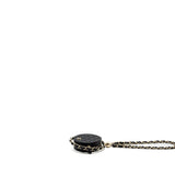 Chanel 22c Quilted Round Clutch With Chain Lambskin Black L