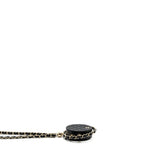 Chanel 22c Quilted Round Clutch With Chain Lambskin Black L