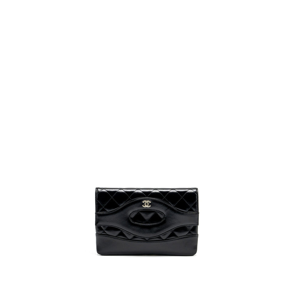 Chanel 24S Mini 31 Clutch Shiny lambskin Black L (Microchip)