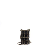 Chanel Gold Clutch O Chain Phone Holder Lambskin Black L