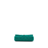 Chanel 23a Classic Flap Clutch Fabric Green L(Microchip)