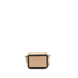 Chanel Mini Filigree Vanity Clutch Caviar Beige / Black