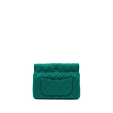 Chanel 23a Classic Flap Clutch Fabric Green L(Microchip)