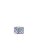 Chanel Clutch Calfskin Iridescent Multicolour with Multicolour and Silver Hardware (Microchip)