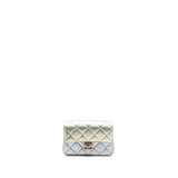 Chanel Clutch Calfskin Iridescent Multicolour with Multicolour and Silver Hardware (Microchip)