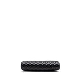 Chanel timeless kiss lock clutch evening bag lambskin Black