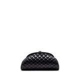 Chanel timeless kiss lock clutch evening bag lambskin Black
