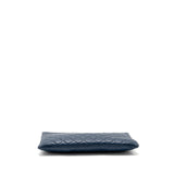 Chanel Classic Quilted Large Clutch Bag Lambskin Navy