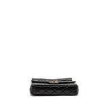 Chanel 23A quilted flap clutch calfskin black L (microchip)