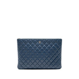 Chanel Classic Quilted Large Clutch Bag Lambskin Navy