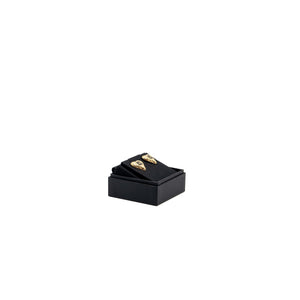 Chanel heart and CC logo earrings black / gold tone