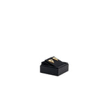 Chanel heart and CC logo earrings black / gold tone