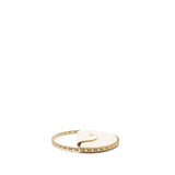 Chanel round clutch patent leather white  (microchip)