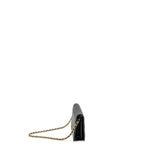 Chanel 23A clutch with chain lambskin black  (microchip)