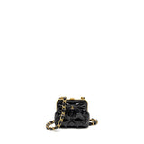 Chanel 24A Bowknot Clutch With Chain patent Crumpled Lambskin/Shiny Lambskin Black  (microchip)