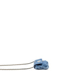 Chanel 22p Logo Printed Mini Clutch With Chain Denim Blue/Multicolour L