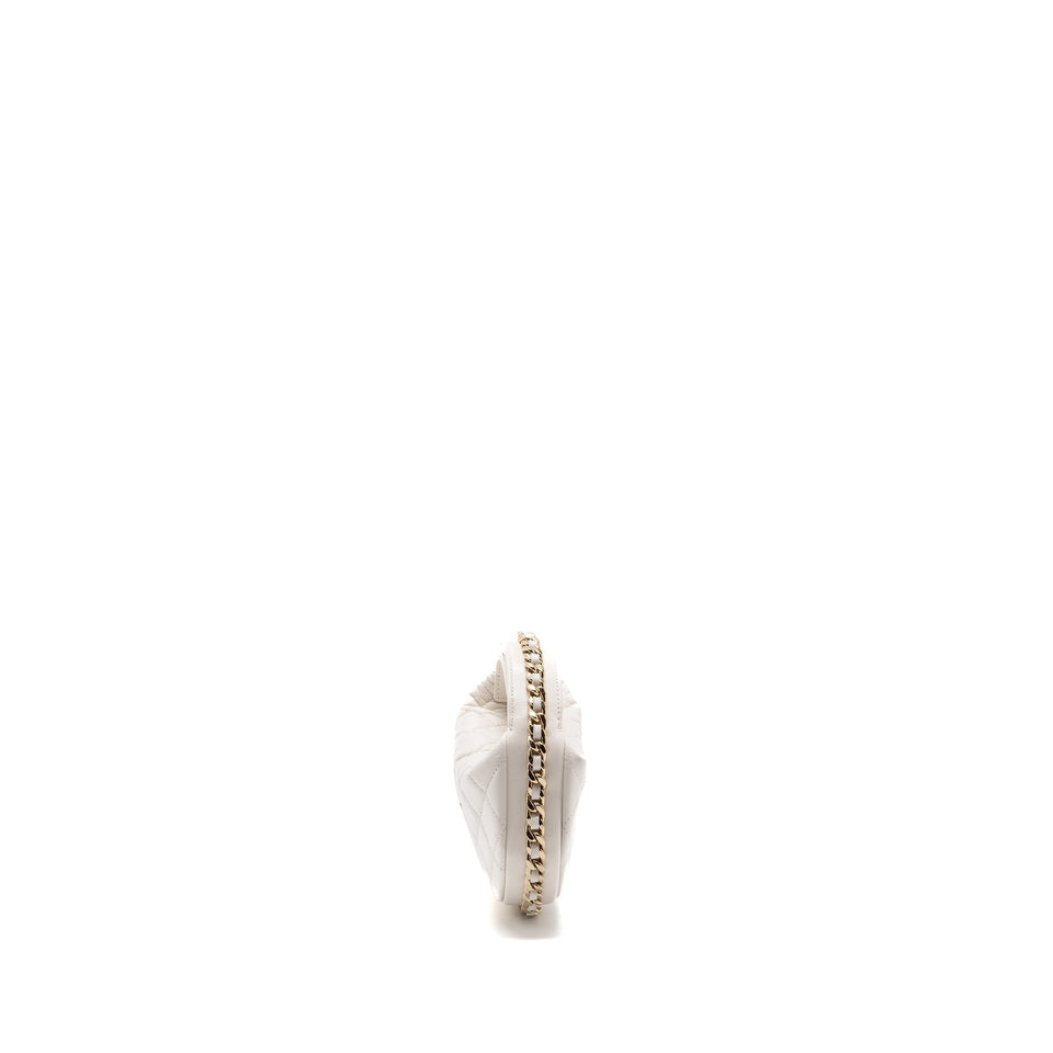 Chanel 23C round clutch lambskin white L (microchip)