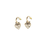 Chanel Round Heart Shape Dropped Earring Light Gold Tone