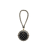 Chanel 22c Quilted Round Clutch With Chain Lambskin Black L