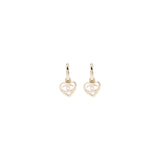 Chanel Round Heart Shape Dropped Earring Light Gold Tone