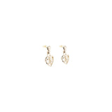 Chanel Heart Shape Dropped Earring Light Gold Tone