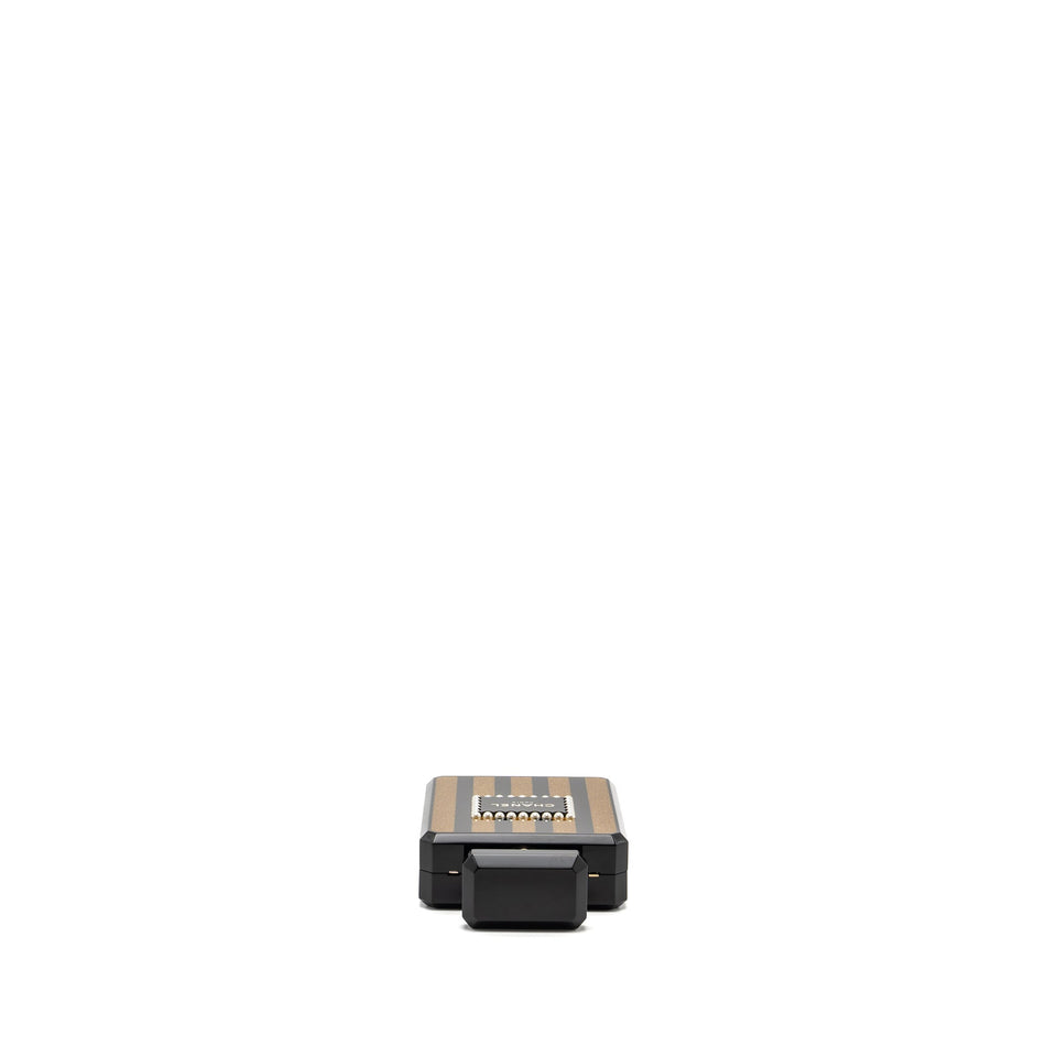 Chanel 17A Perfume Bottle Clutch Evening Bag Black / Bronze L