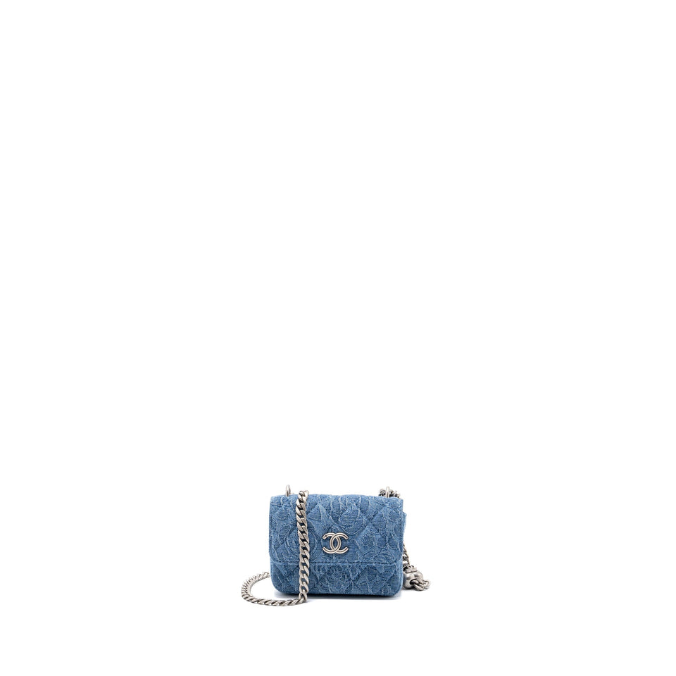 Chanel Coco Love Mini Clutch With Chain Denim Blue (Microchip)
