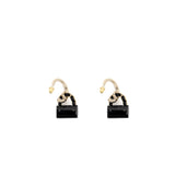 Chanel Flap Bag Dropped Earrings Black L