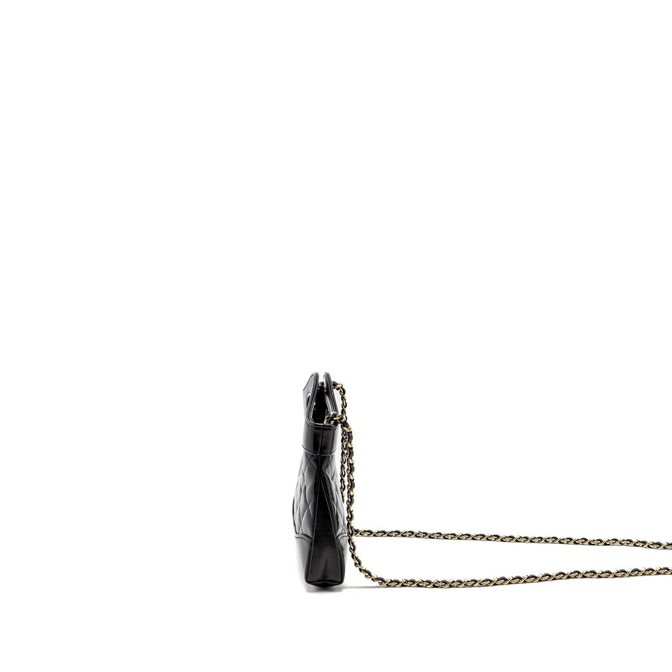 Chanel Mini 31 Clutch with Chain Shiny Calfskin Black L (microchip)