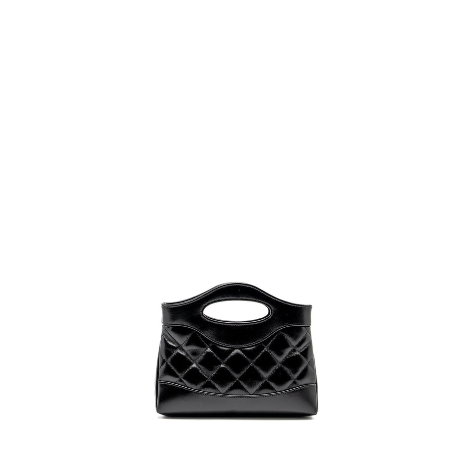 Chanel Mini 31 Clutch with Chain Shiny Calfskin Black L (microchip)