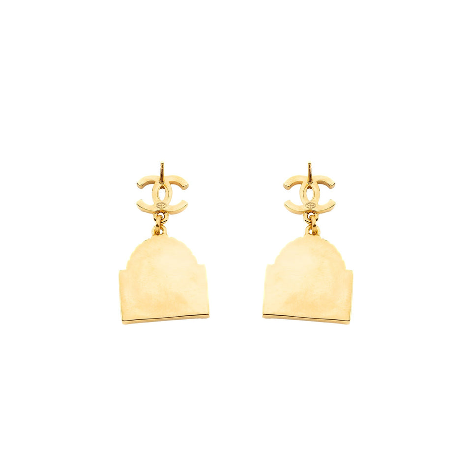 Chanel CC Logo Rue Cambo Drop Earring
