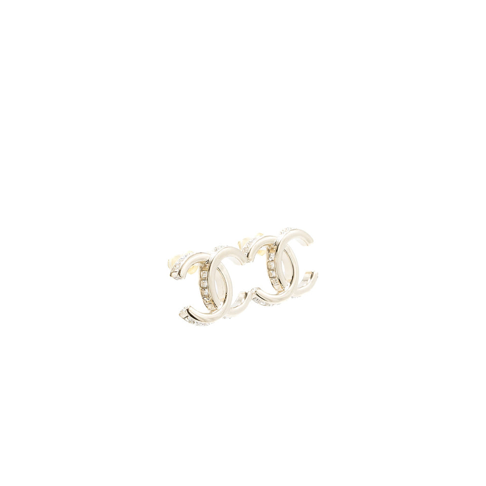 Chanel 23B CC logo with crystal earrings L