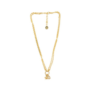 Dior CD and Star Necklace Crystal Gold Tone