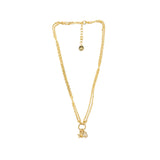 Dior CD and Star Necklace Crystal Gold Tone