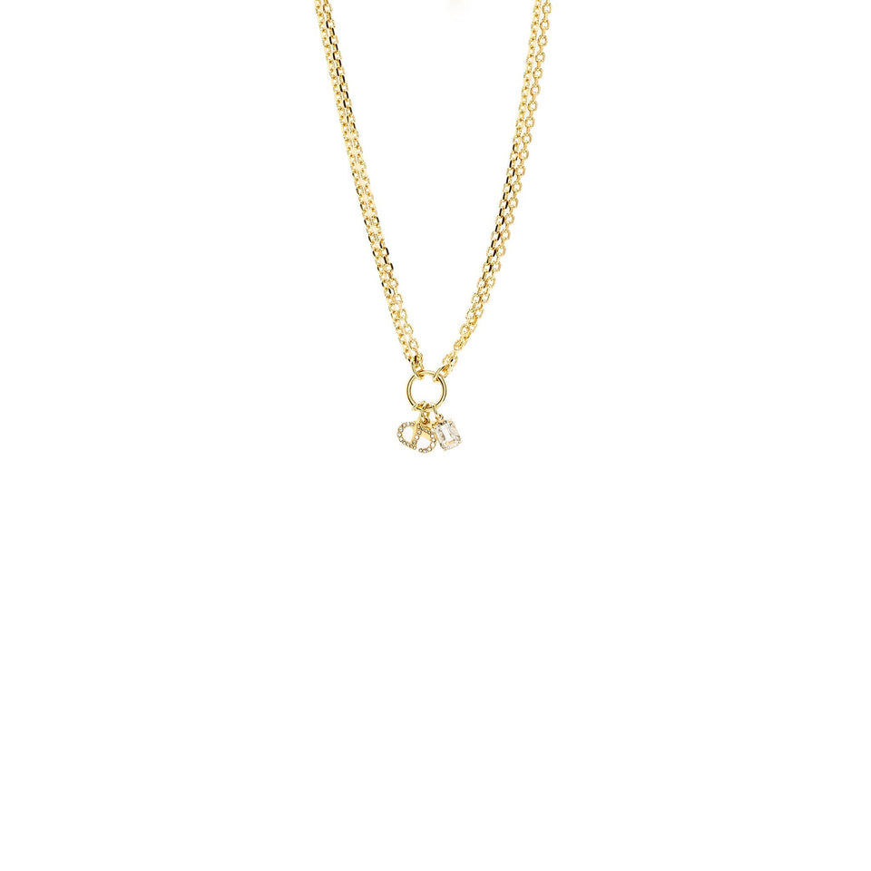 Dior CD and Star Necklace Crystal Gold Tone