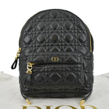 Christian Dior Cannage Quilted Leather Backpack Black